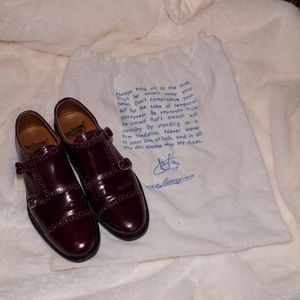 John Fluevog burgundy double monk strap